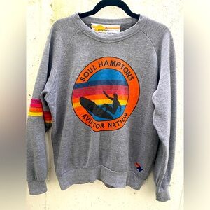 Aviator Nation Gray and Orange SOUL CYCLE Hamptons edition. M women